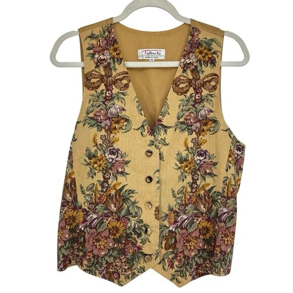 Vintage Talbots Women’s Linen Blend Floral Bohemian Renaissance Made in Japan - Picture 1 of 11